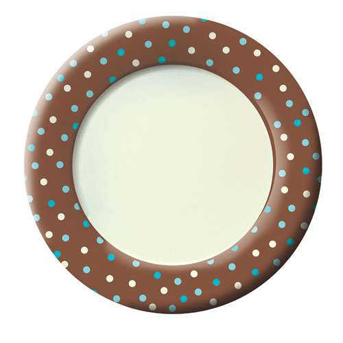 Wedding aqua polka dots extra large paper plates 8ct 